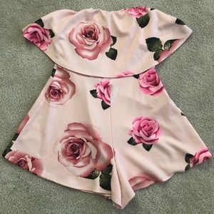 Windsor Pink Rose Romper Shorts